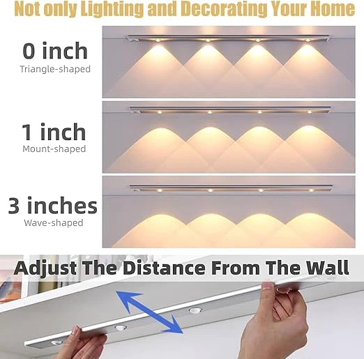 LED Motion Sensor Under Cabinet Light, 3 Hill Light Modes Stepless Dimming Under Closet Lights best