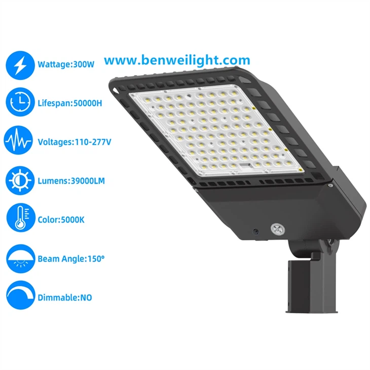 300W/200W LED Shoebox Street Light: Parking Lot Outdoor Commercial Fixture best